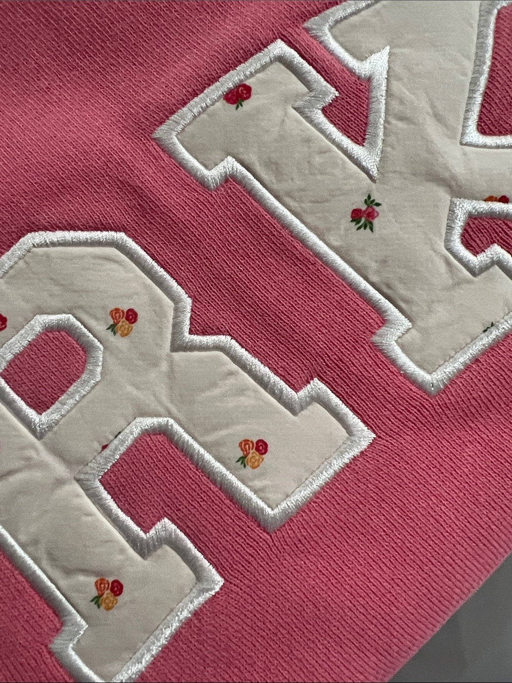 PARKE Bloom Pink Varsity Heritage Mockneck Sweatshirt Size S/M New In Bag NWT - Picture 4 of 11